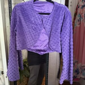 Handmade Custom Purple Textured Cropped Bolero Jacket